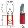 Flachstecker Isoliert 6,3mm Rot 151.004-0
