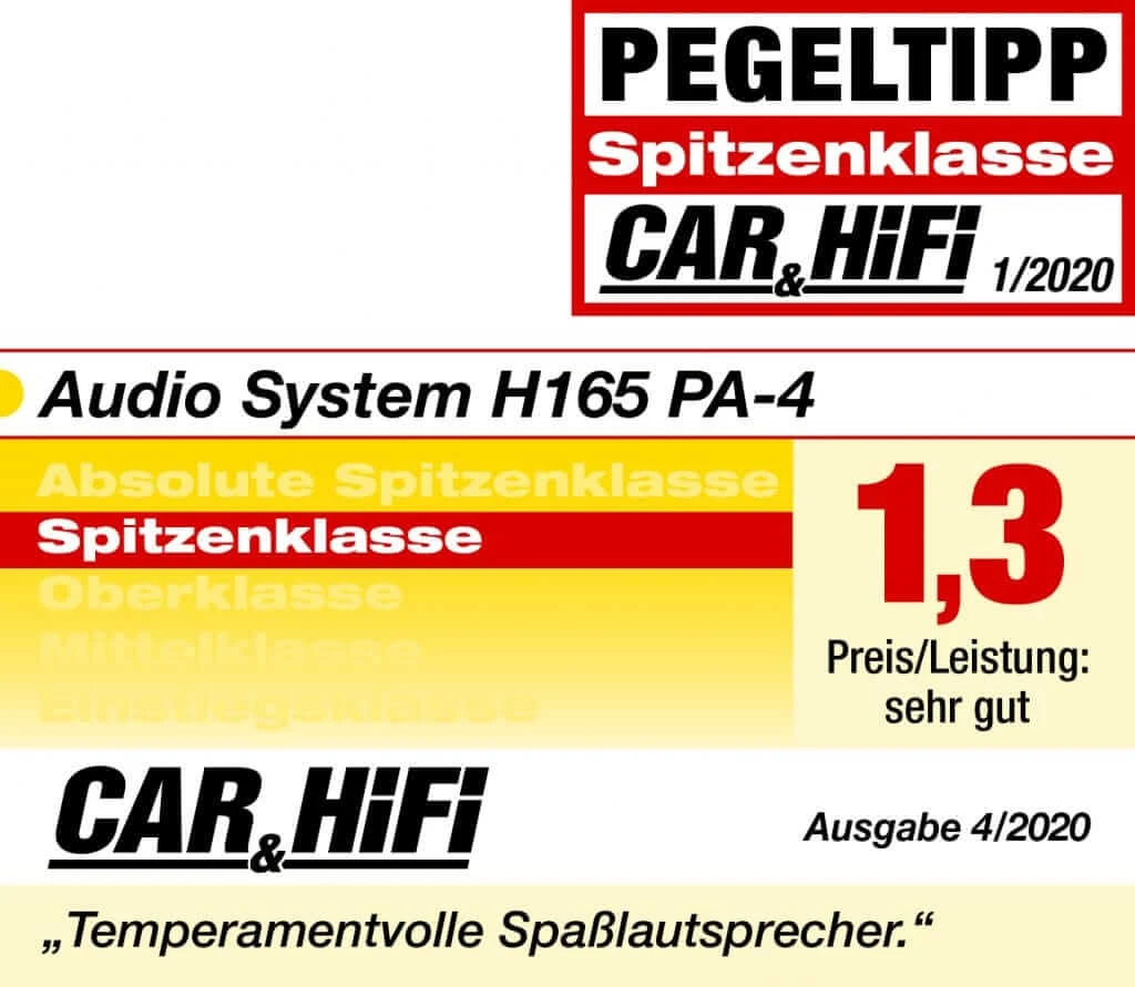Audio System H 165 PA-4 1 Audio System H 165 PA-4