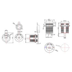 Ampire ZB600 Bordnetzsteckdose, 12V/15A -Audiogerate CHS14424 Ampire ZB600 Bordnetzsteckdose 12V15A 2